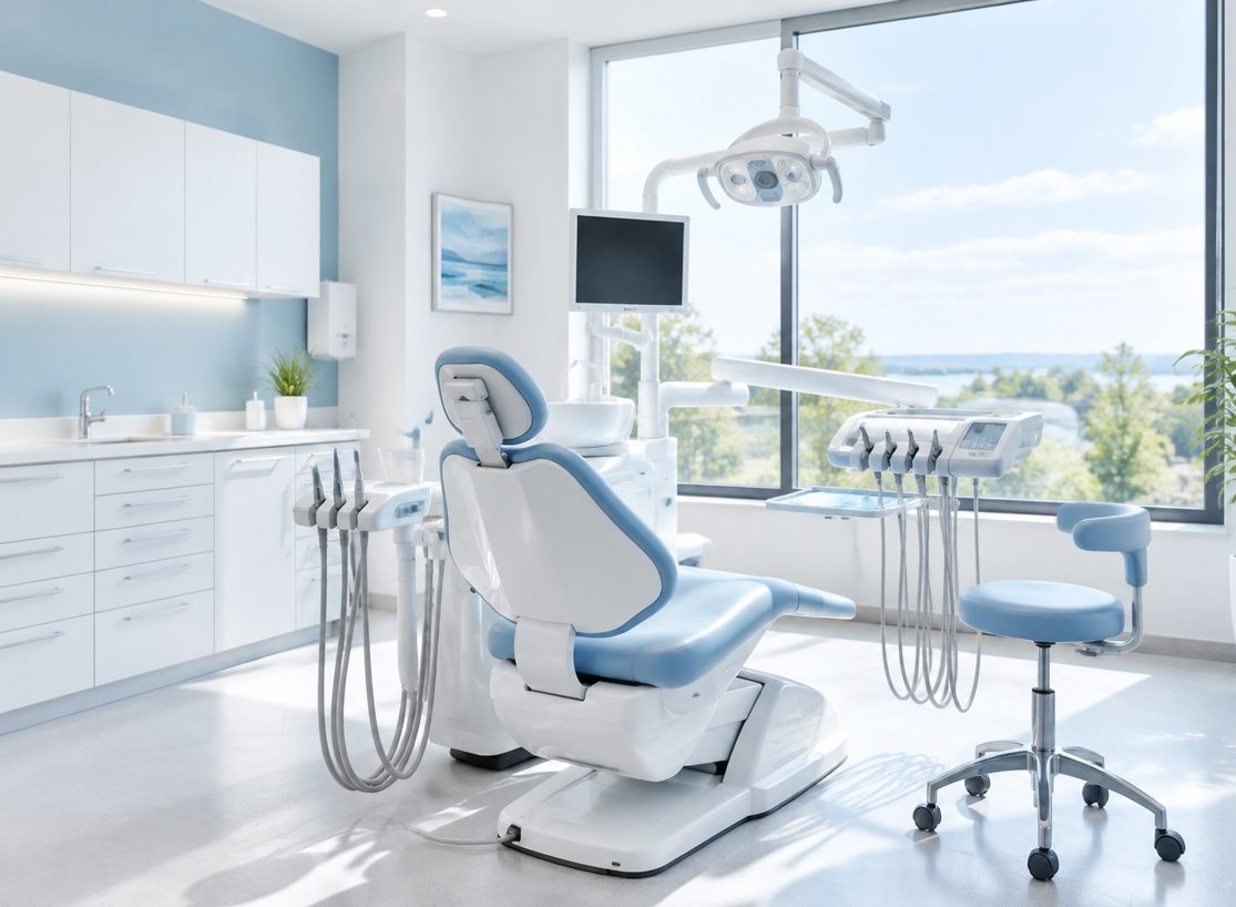 A bright, modern dental treatment room
